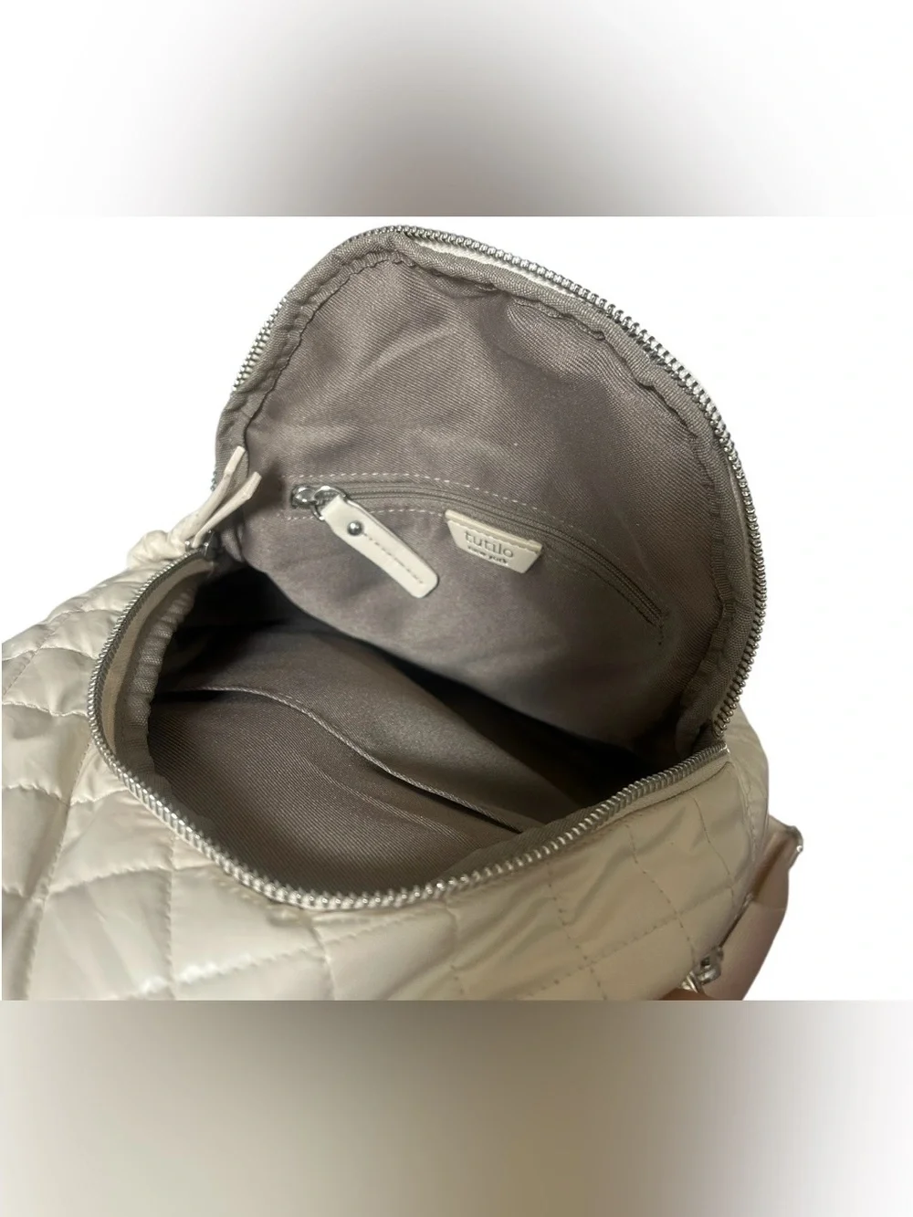 Tutilo New York Quilted Cream Sling Bag